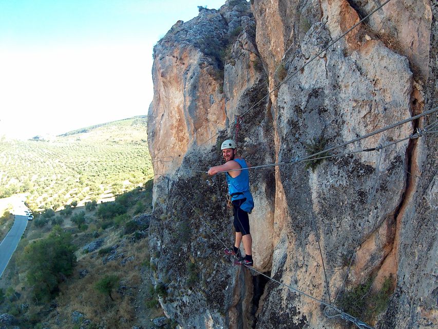 From Granada: 3-Hour Vía Ferrata in Moclín - The route highlights: Tibetan Bridge, monkey crossing, a collapsed crossing, and a zip line